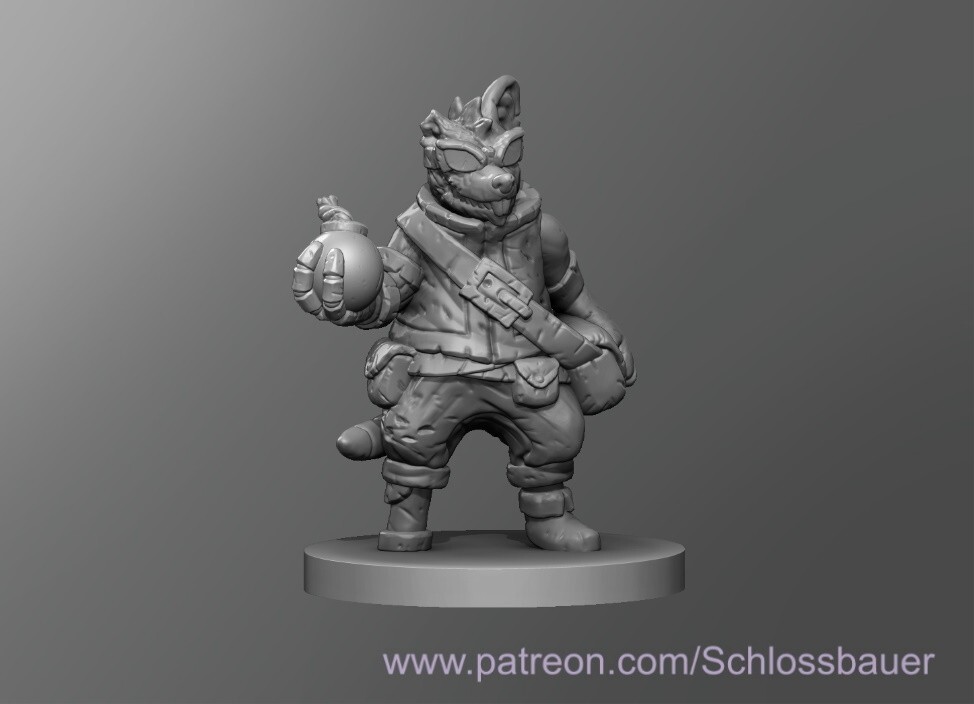 Mouser Fighter Artificer Adventurer NPC 28mm Scale DND D&D Mario Miniature SB