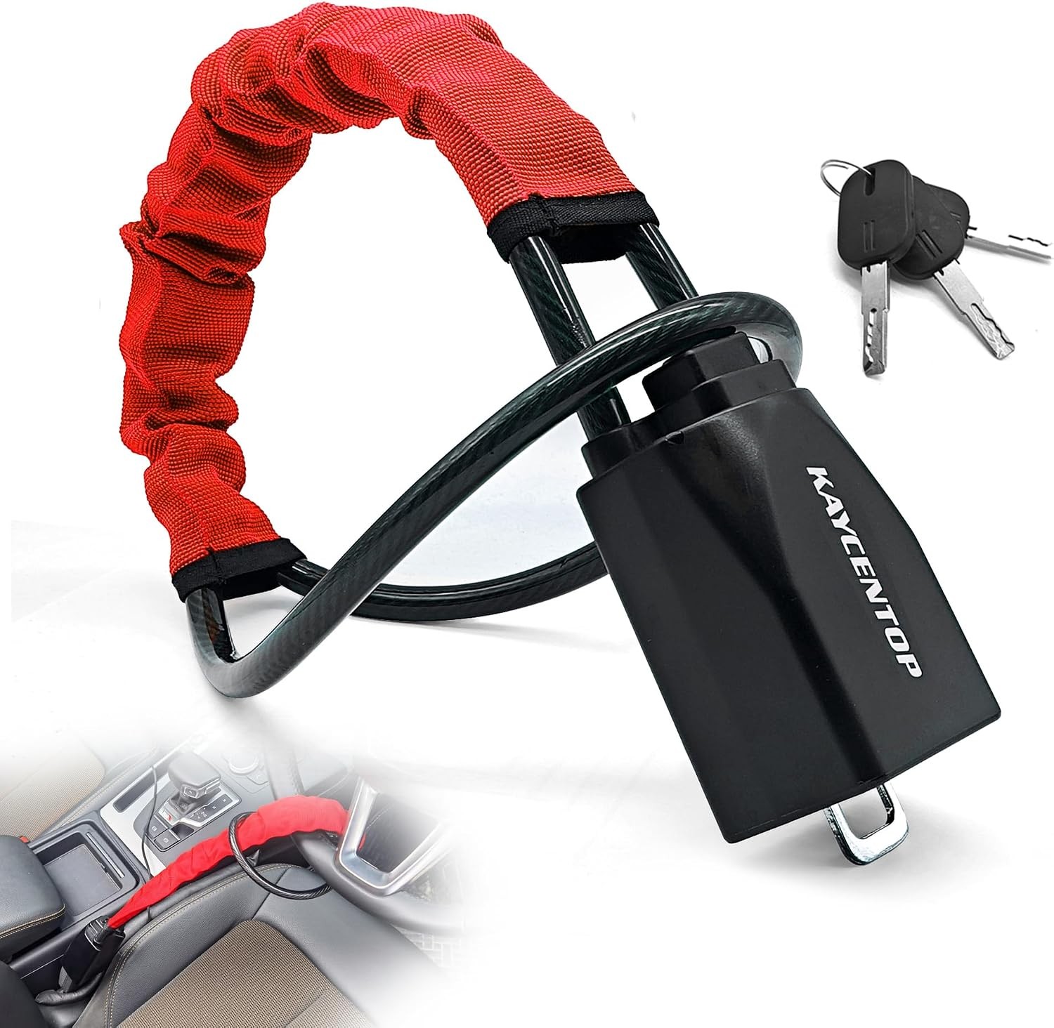 Steering Wheel Lock Seat Belt Lock Anti-Theft Security Device For Car Truck SUV