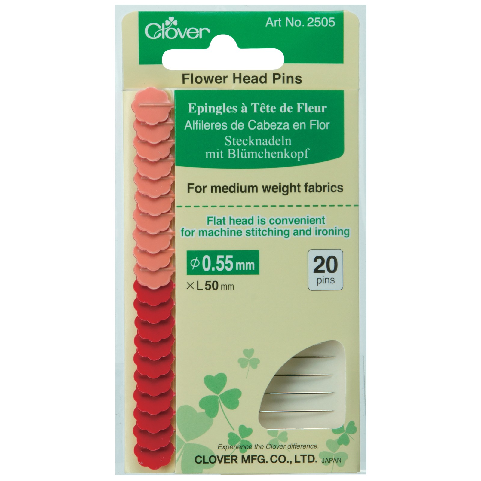 Clover Flower Head Pins Card [CL2505]