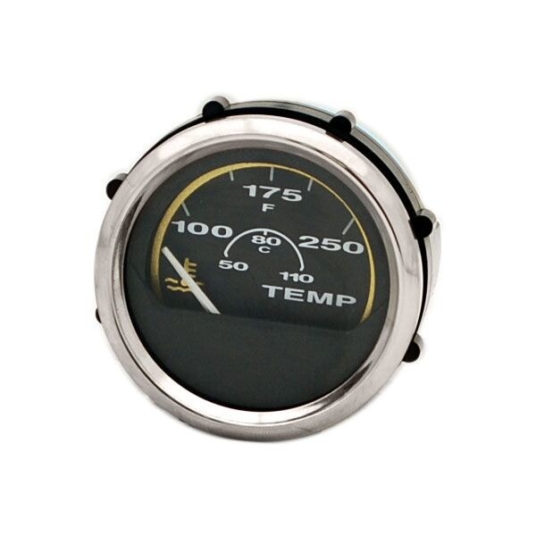 Faria Boat Water Temperature Gauge GP9177A | 2 Inch Silver Black