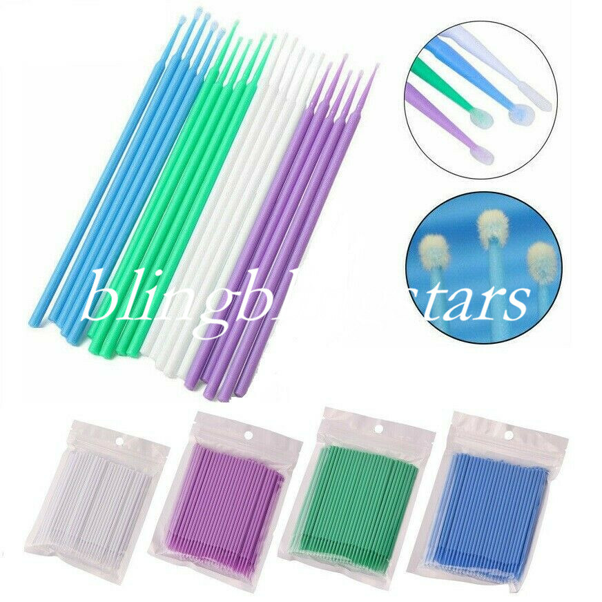 100 Pcs Dental Disposable Micro Applicator Brush Tips Bendable 1.2/1.5/2.0/2.5mm
