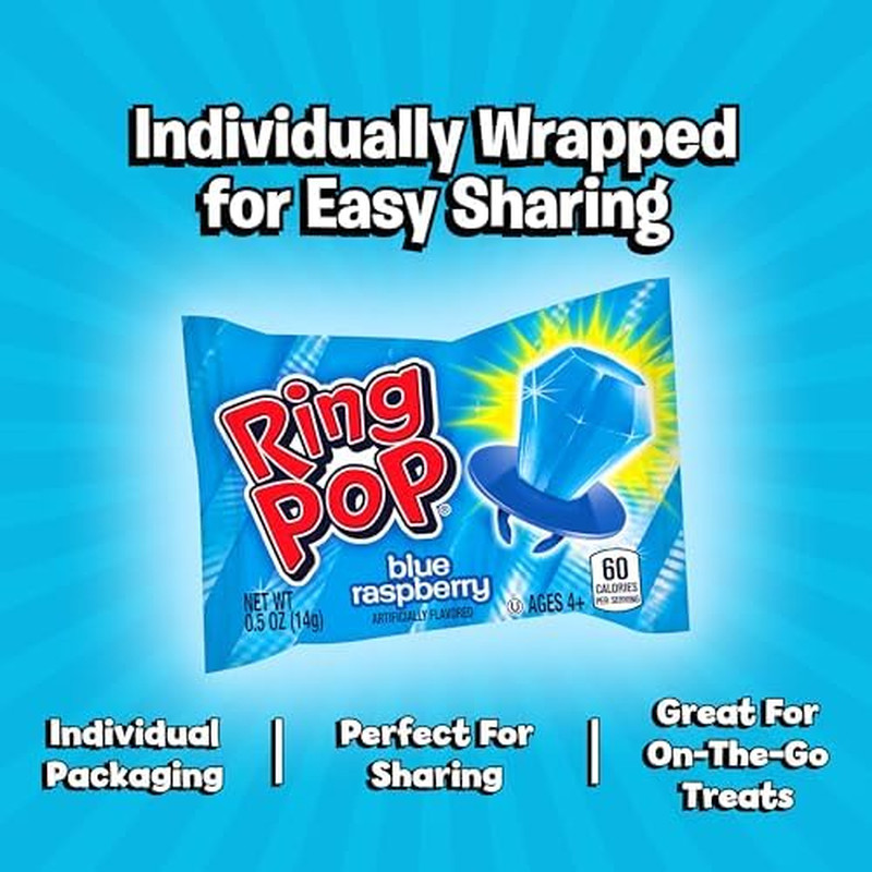 Individually Wrapped Blue Raspberry 30 Count Bulk Lollipop Easter Pack