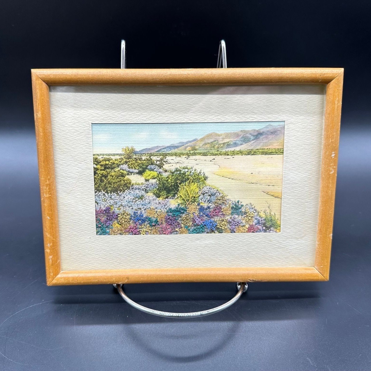 Vintage Wildflowers Of Wyoming Floral Wall Hanging Wooden Frame Art California