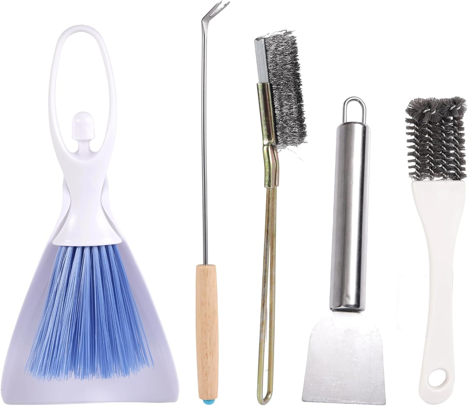 5Pcs Bird Cage Cleaner Set, Stainless Steel Bird Cage Cleaning Brush Brushes Sma