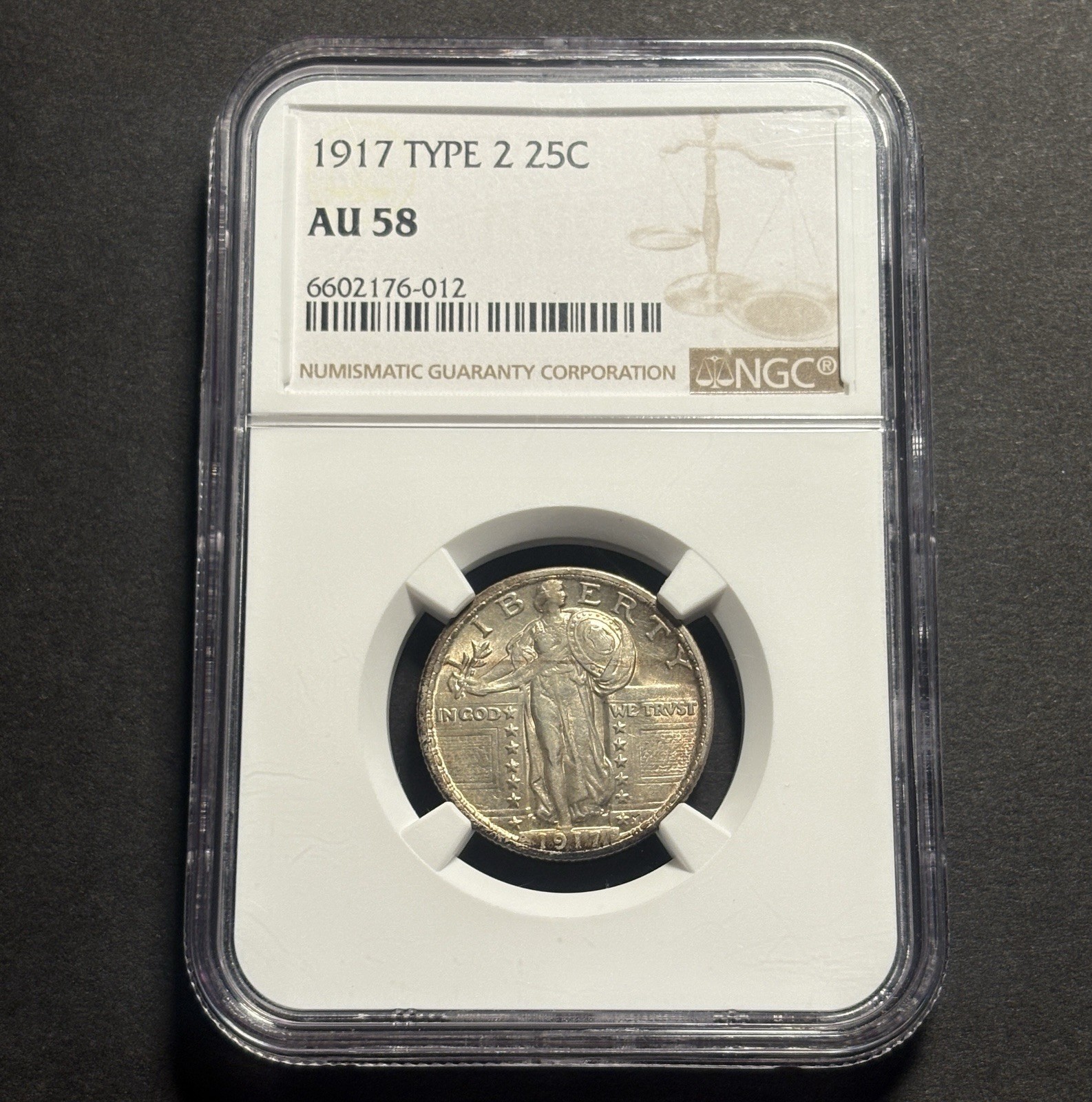 1917 Standing Liberty Quarter Type 2 — NGC AU58 🔥 Nice Coin