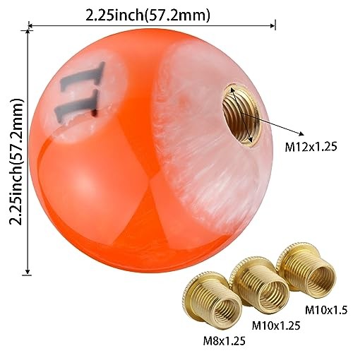 Resin Gear Knob Billiard Number 11 Shift Knobs Lever Stick Shifter Orange1