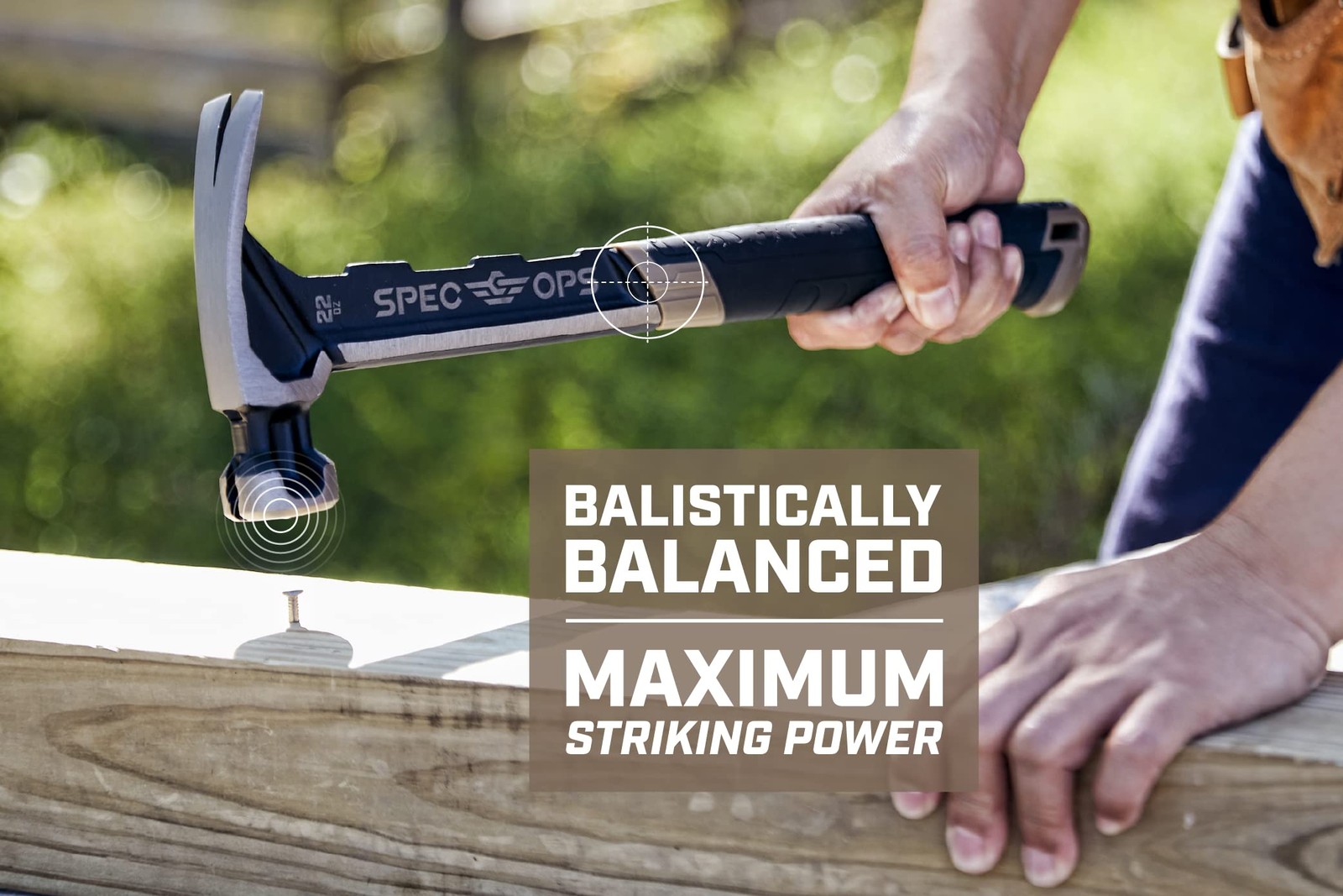 Spec Ops Tools Framing Hammer, 22 oz, Rip Claw, Smooth Face, Soft Mallet Cap, Sh