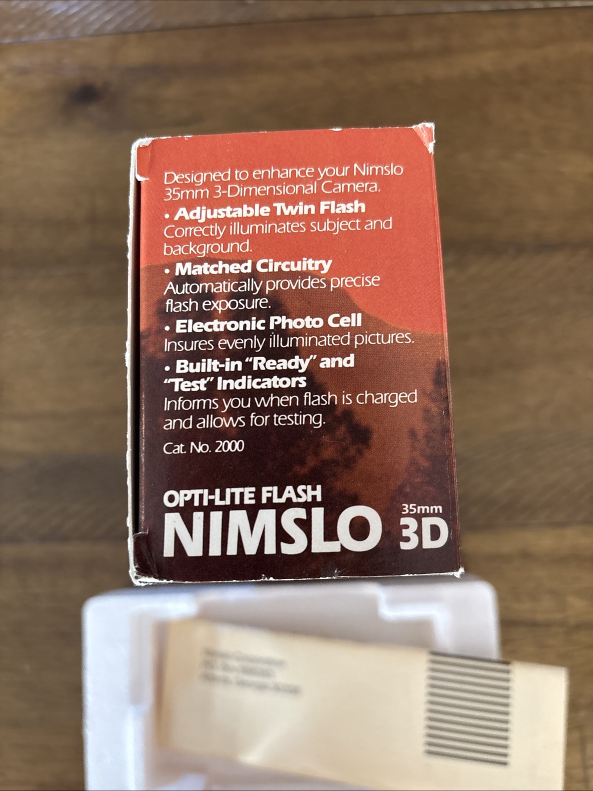 Nimslo 3D Camera Opti-Lite Flash with Original Box Appears Unused