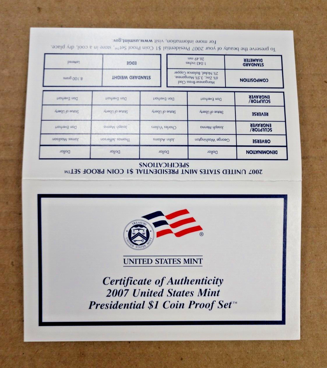 2007 S U.S. Mint 14 Coin Proof Set w/ Original Packaging and Certs