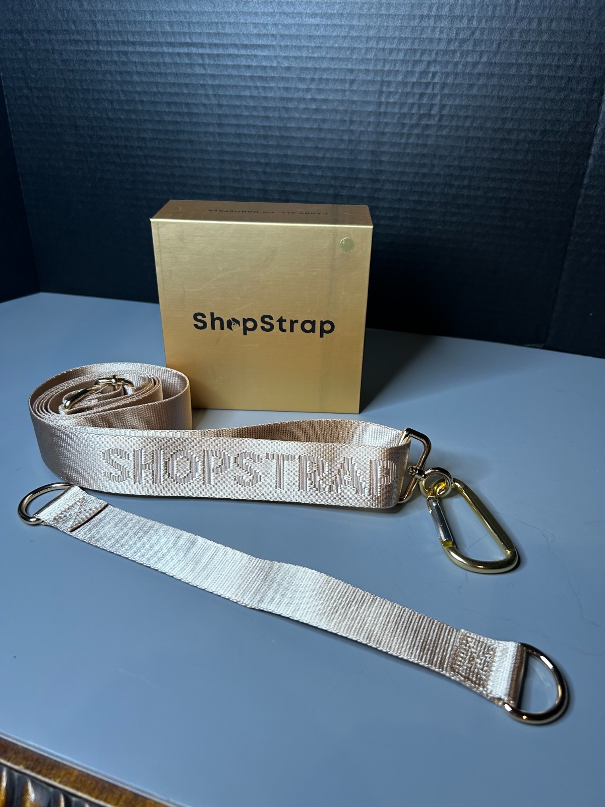 ShopStrap - Versatile Hands-Free Shopping Bag Crossbody Strap - NIB - Beige