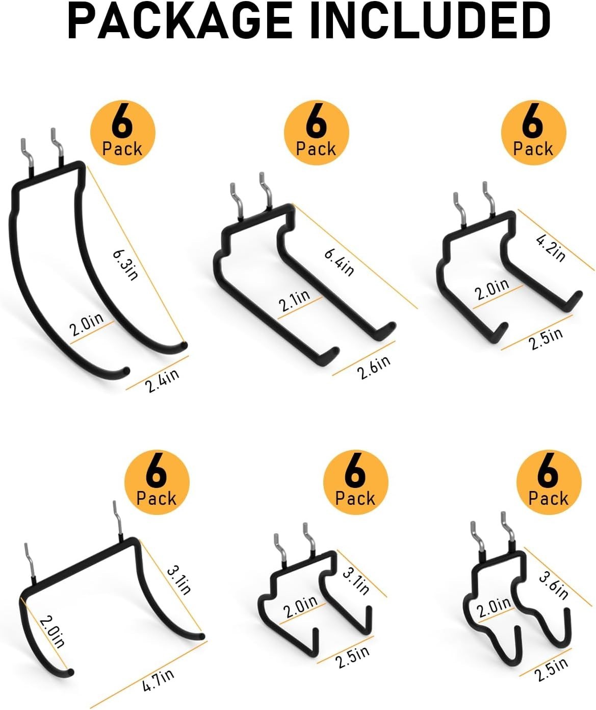 Pegboard Hooks 36 Pack Steel Garage Tool Organizer