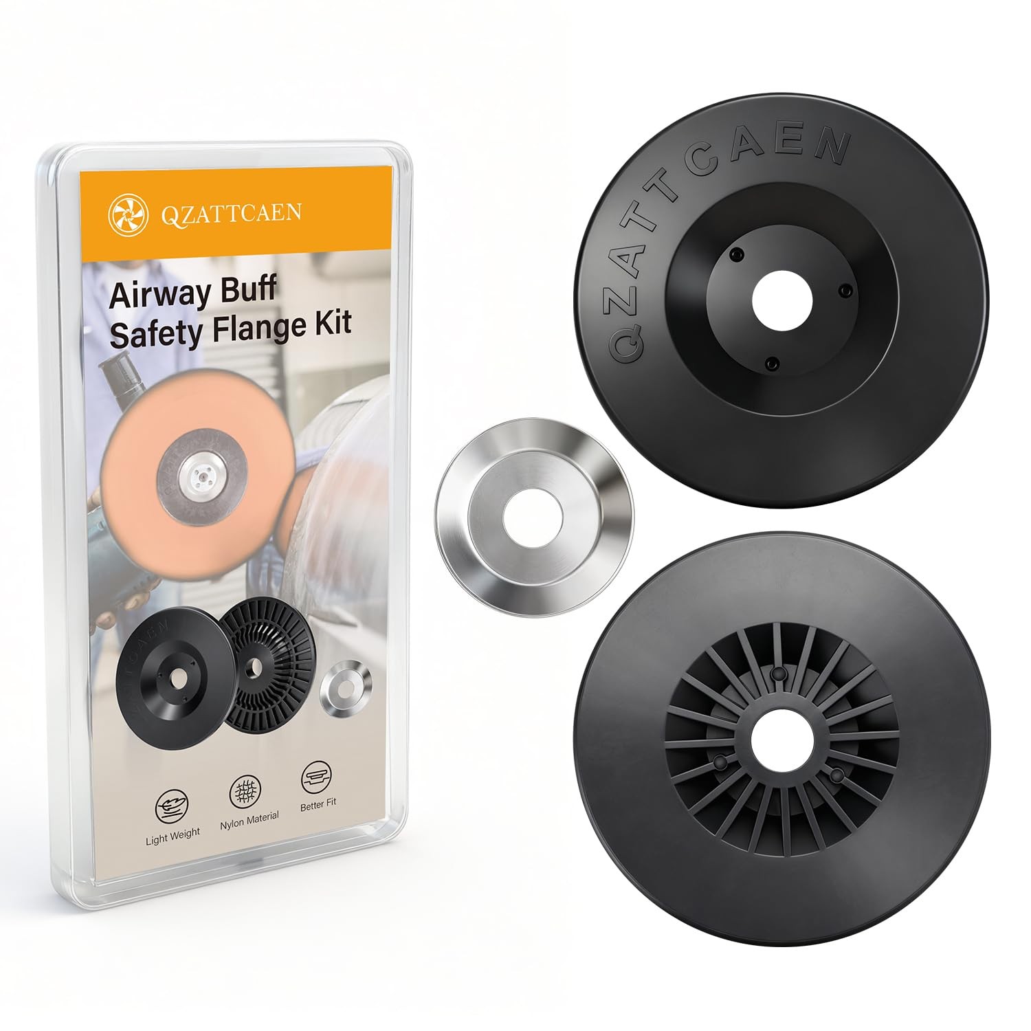QZATTCAEN 4 Inch Airway Flange Kit for Airway Buffing Wheel, 5/8-Inch Arbor H...