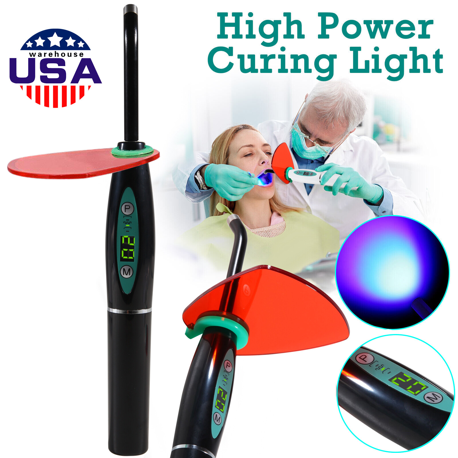Wireless Cordless Dental Curing Light Lamp Teeth Whitening Woodpecker Style