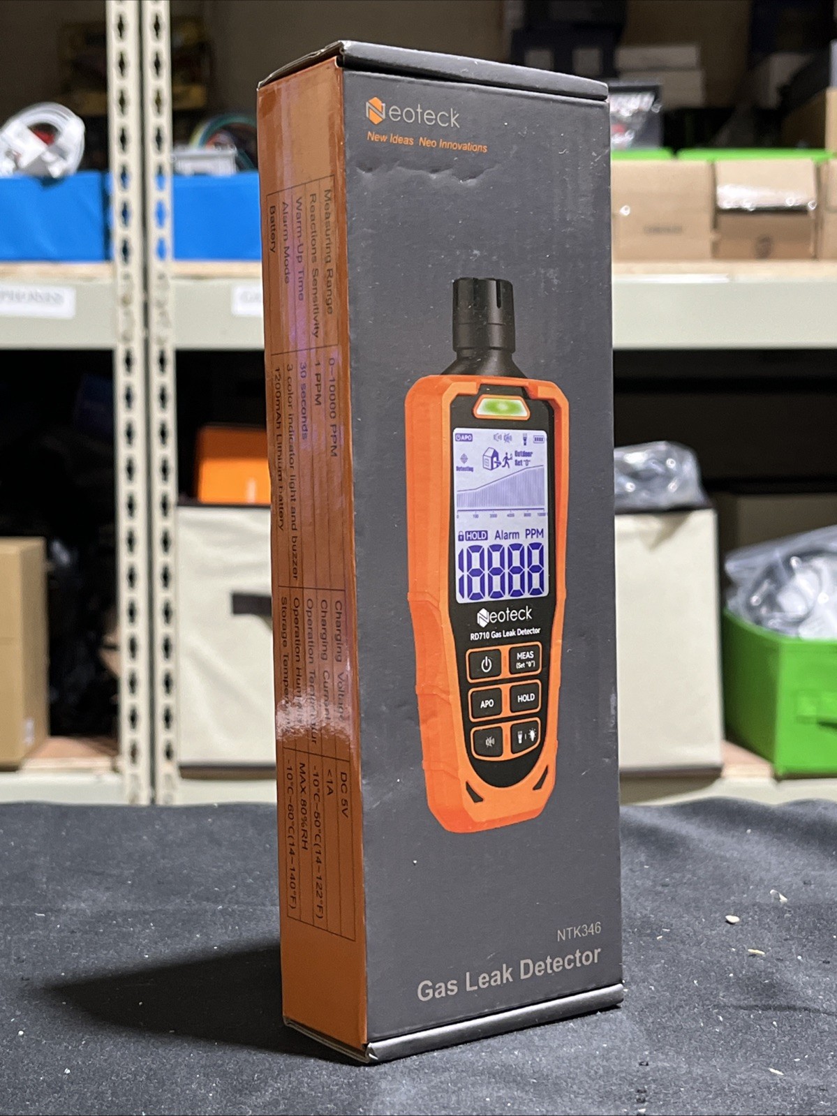 Rechargeable Gas Leak Detector 0–10,000 ppm, Natural Gas Tester, Audio & Visual