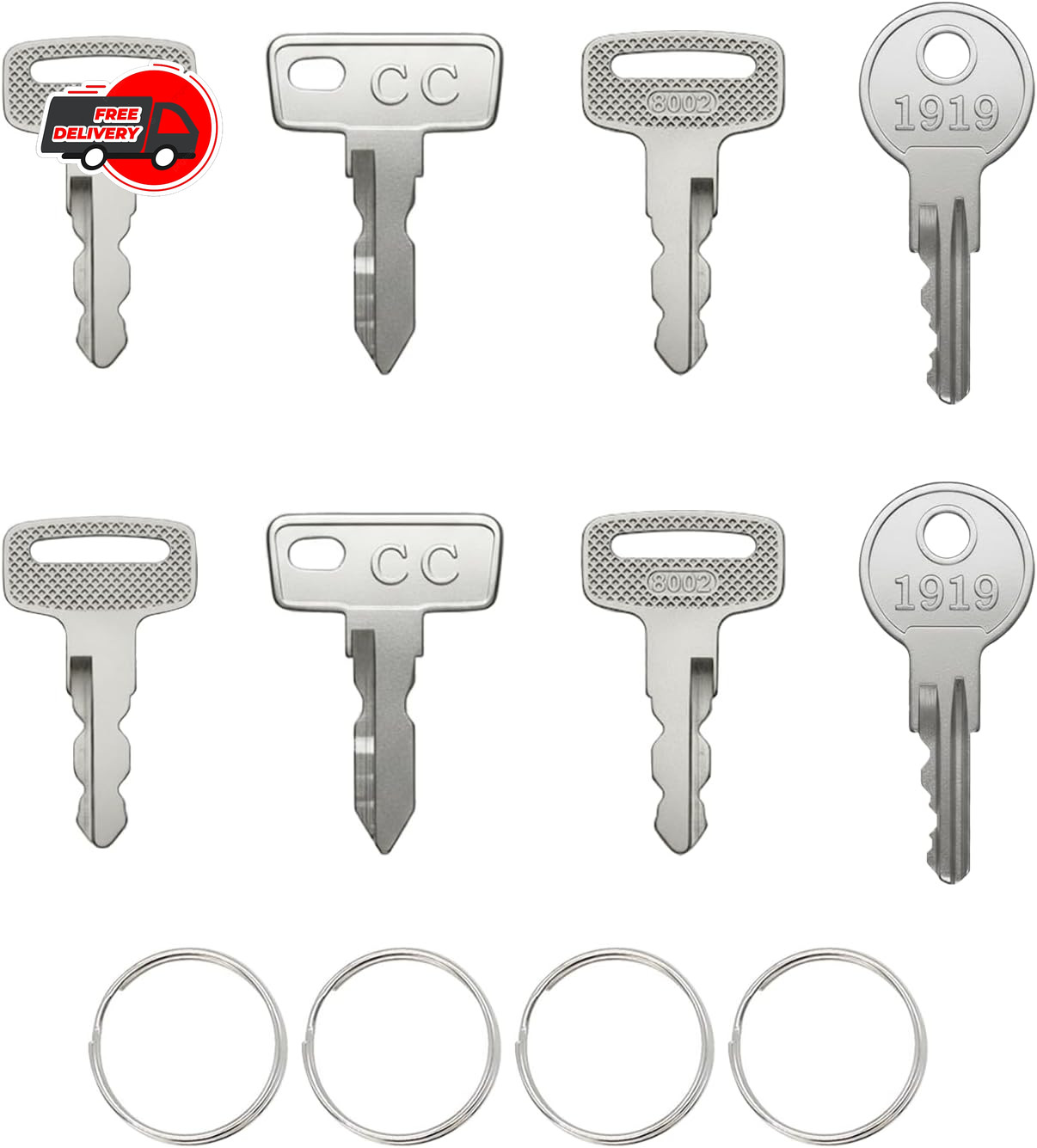 Universal Golf Cart Key Set – 8 Replacement Keys for EZGO, Club Car, Yamaha