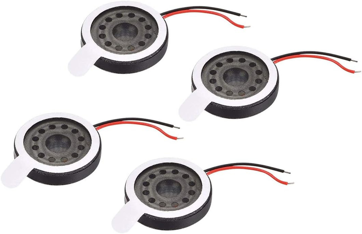 1W 8 Ohm 16Mm Dia Speaker with Wire for Electronic Projects 4Pcs