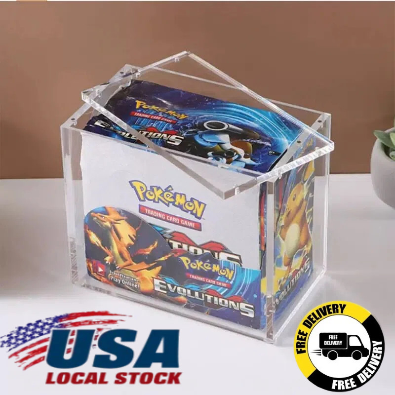 Pokemon Booster Box Acrylic Case Magnetic Protective Display Case Stackable