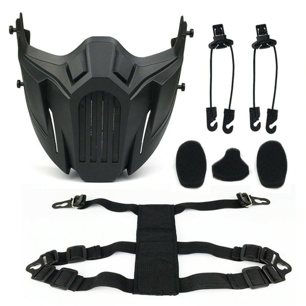 TACTICAL Airsoft Outdoor Hunting Paintball Half Face PROTECTIVE MASK Black SALE