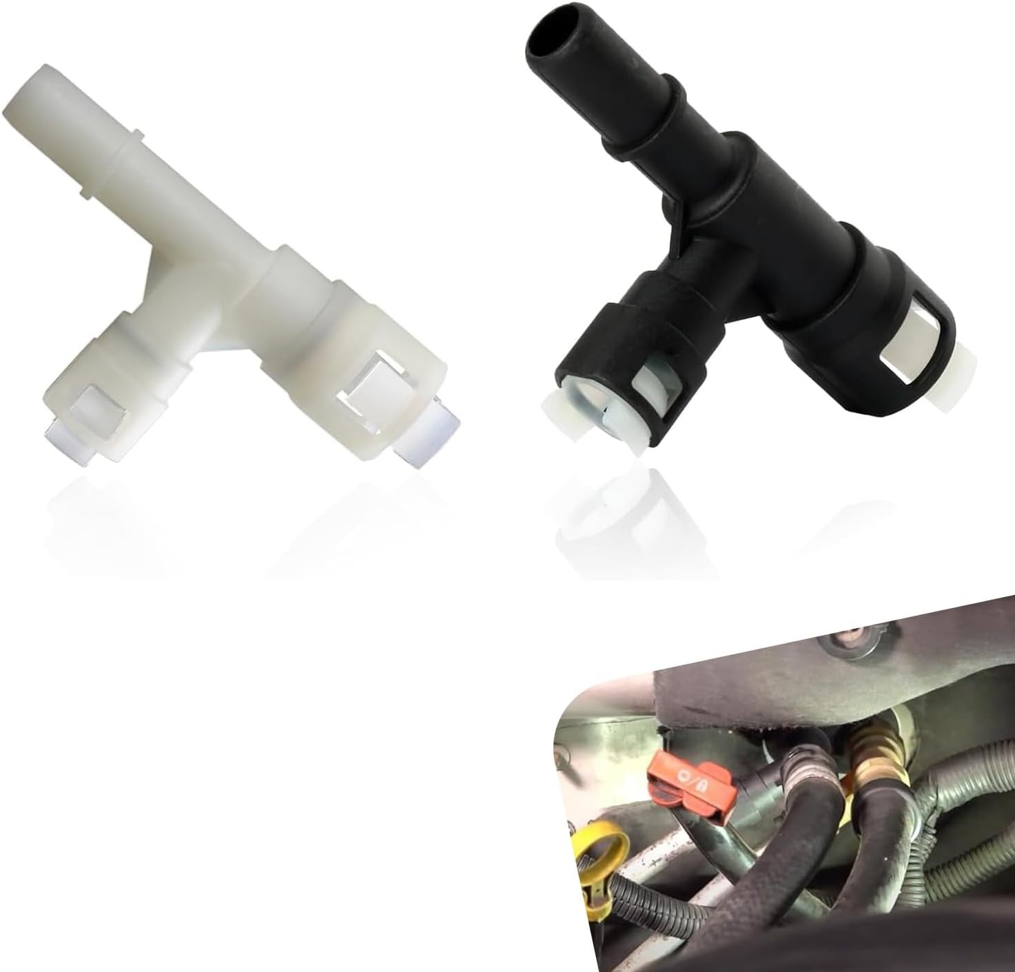 2 PCS Car Heater Inlet Hose Tee Connector, Three-way Cooling Water Pipe Joint, R