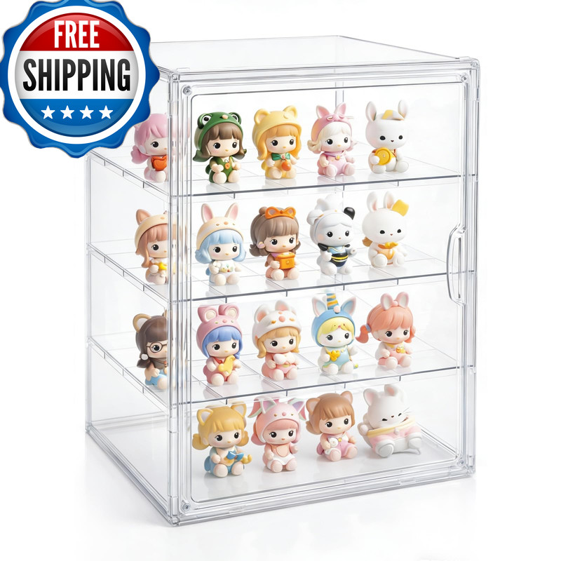 Cutora 4 Pack Extra Large 4 Tiers 15.7X11.8X9.8 Clear Acrylic Organizer Display