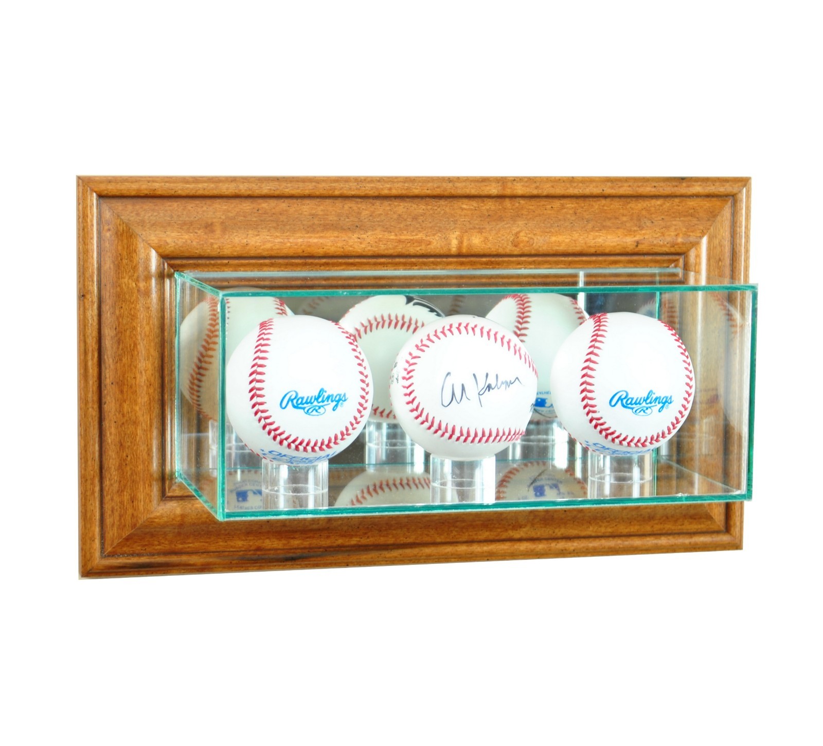 Wall Mounted Triple Baseball Glass Display Case