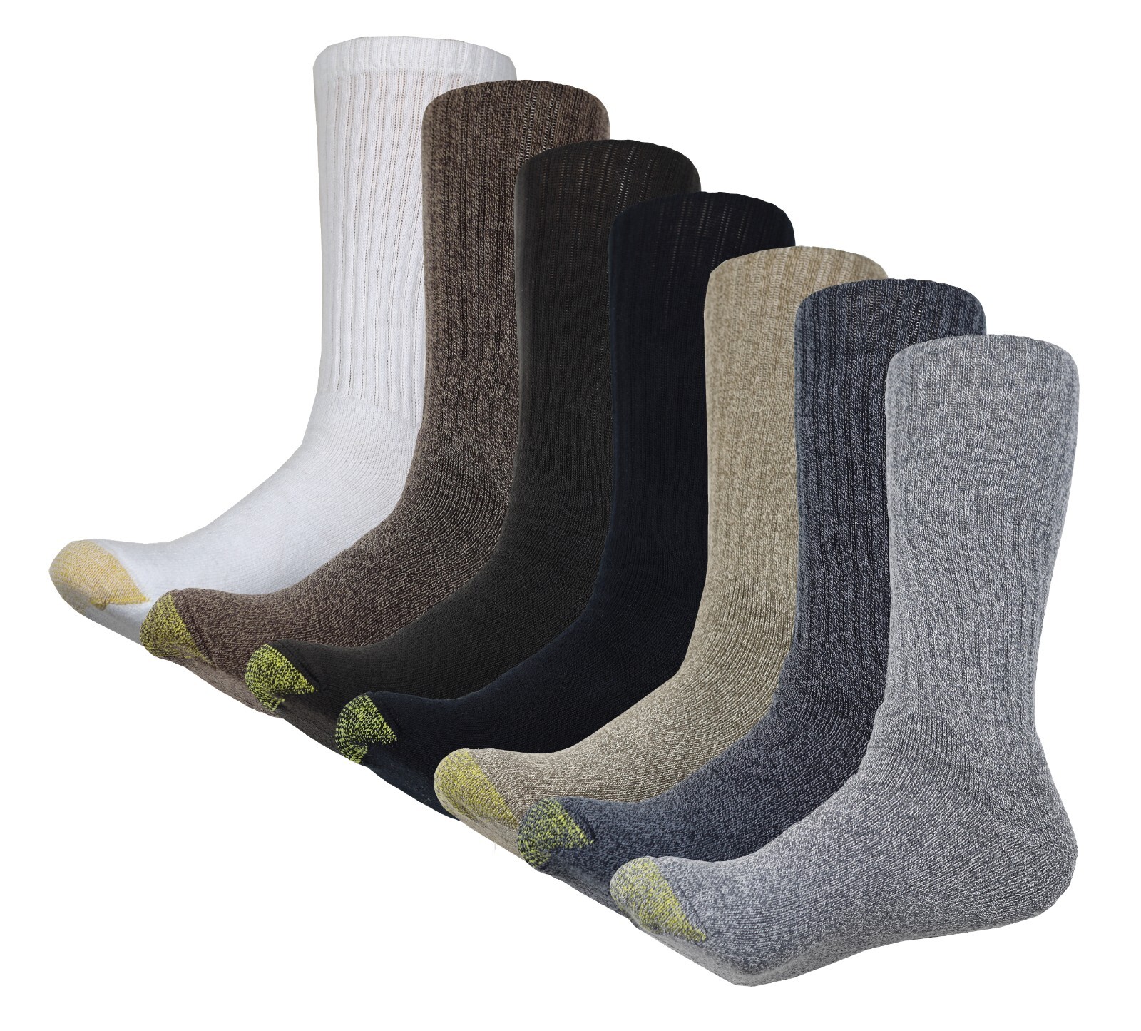 Gold Toe Men's Crew Socks White or Black 1, 2, 3, 4 or 6 Pairs