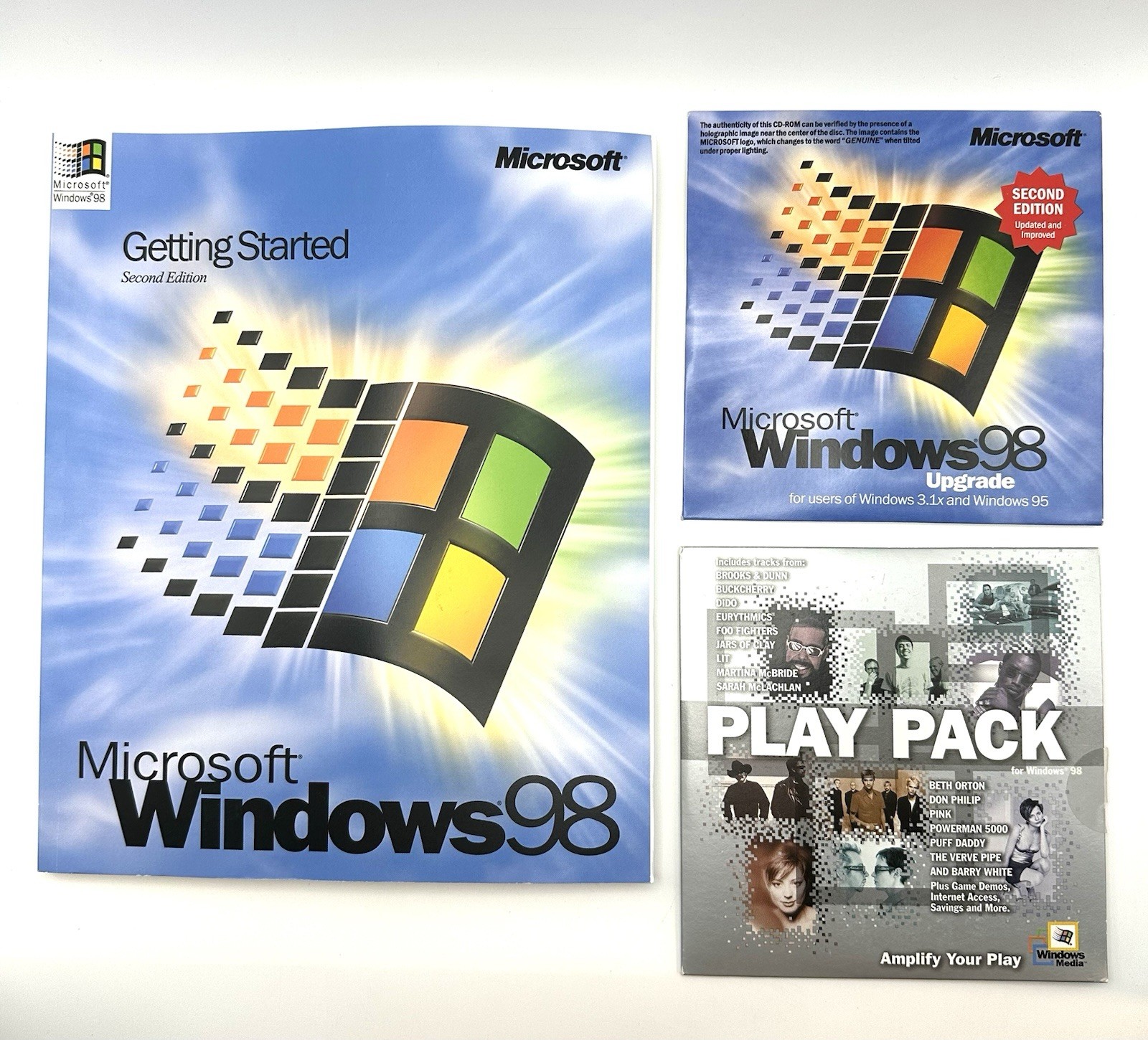 Microsoft Windows 98 Upgrade Second Edition CD Rom Manual Play Pack Software