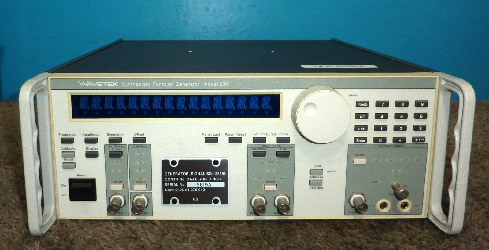 Wavetek Model 288 20MHz Synthesized Function Generator Very Good Condition~Works
