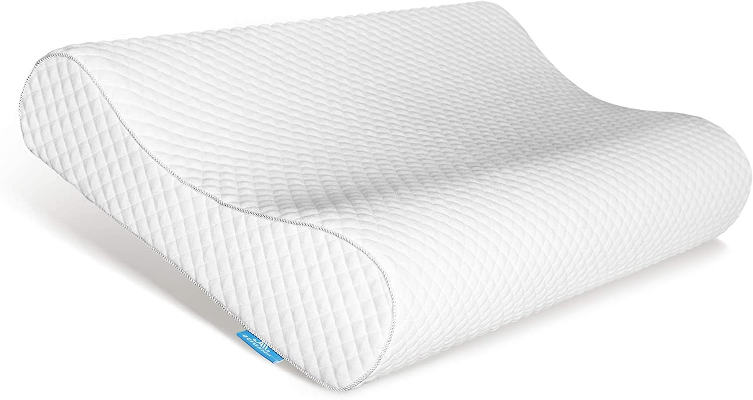 Contour Memory Foam Cervical Pillow for Neck Pain Relief, White