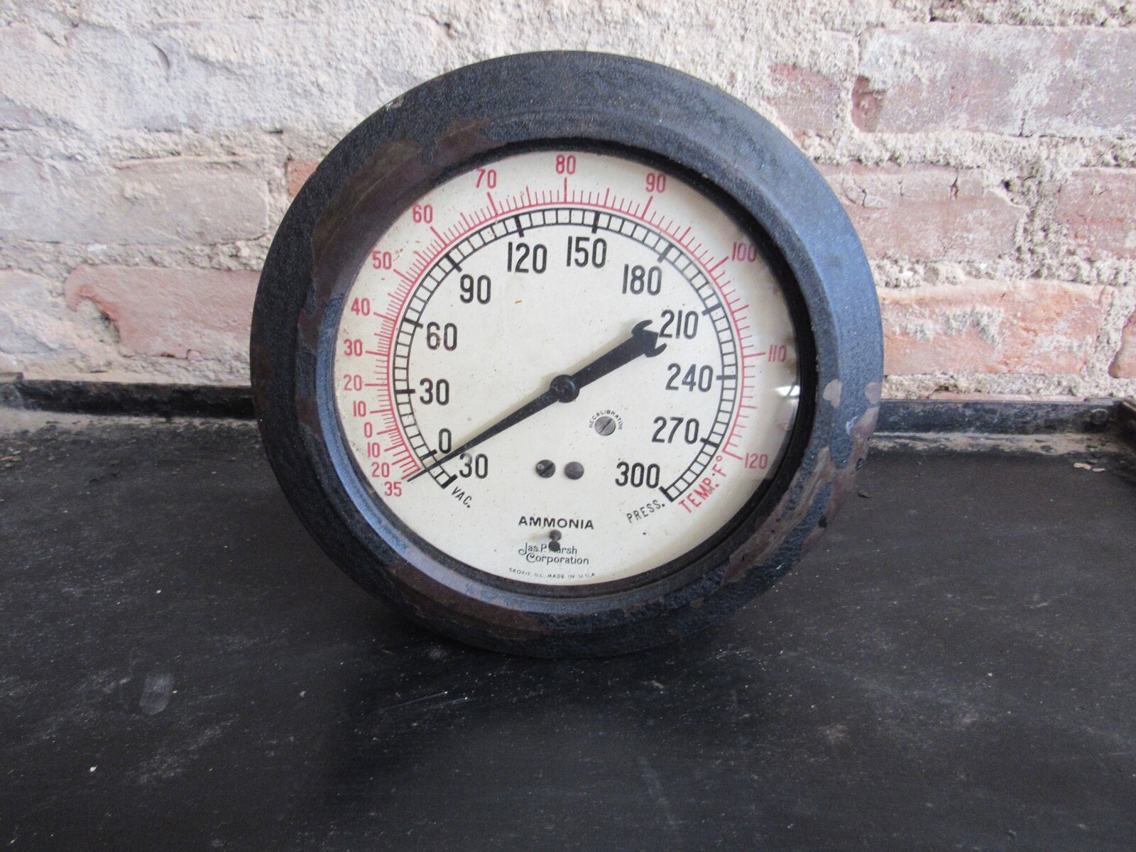 VINTAGE INDUSTRIAL GAUGE JAS. P. MARSH CORPORATION 1940'S