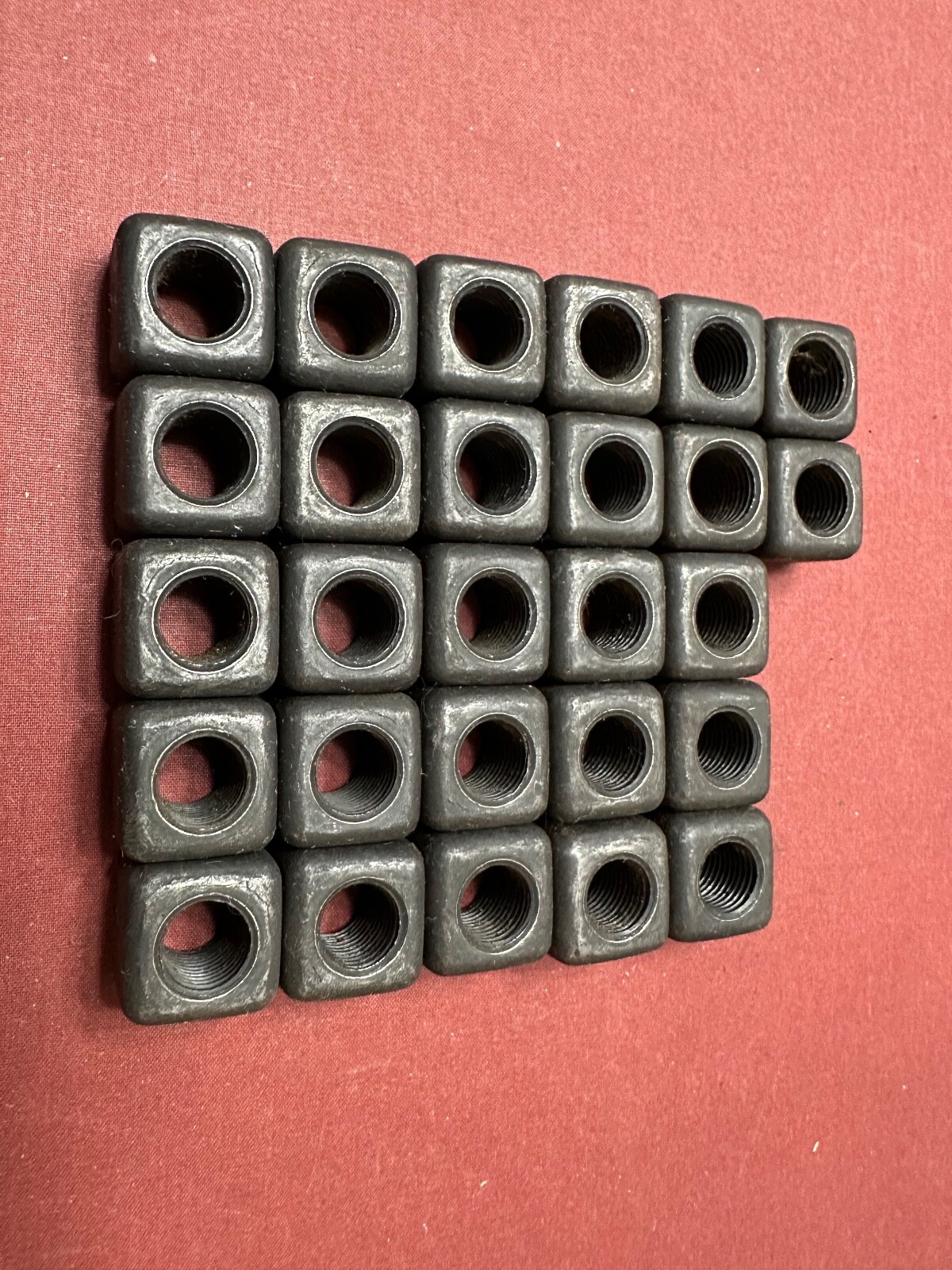 27- Vintage Black Oxide (7/8" Wide) Square, (11/16" High), Fine Thread Nuts 5/8"