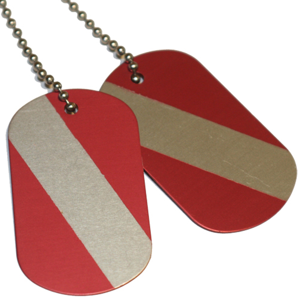 SCUBA Dive Dog Tags with 24" Chain