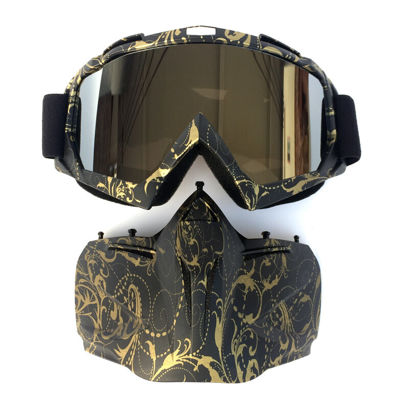 Winter Snow Protective Goggles Detachable Mask Ski Snowboard Alpine OTG Eyewear