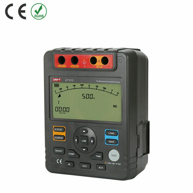 UNI-T UT512 Insulation Resistance Testers Voltmeter Auto Range 2500V 100GΩ Kd