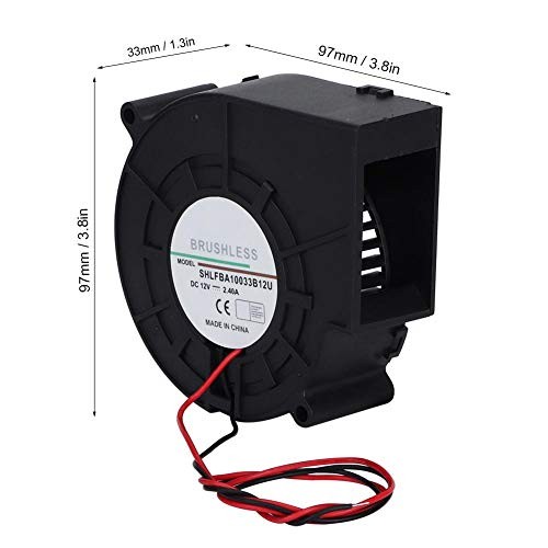 12V 2.4A Blower Fan, Double Ball Bearing, Variable Speed Controller, Airflow