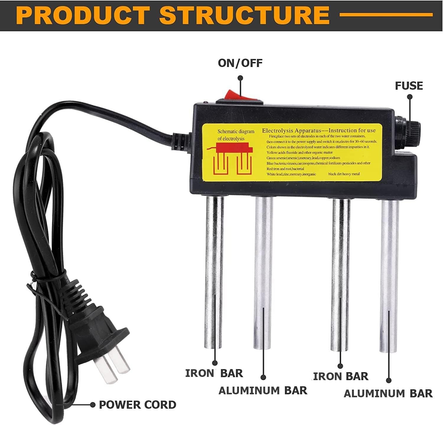 Consfly Water Electrolyzer Quick Water Quality Tester Water Purity Filter Mea...