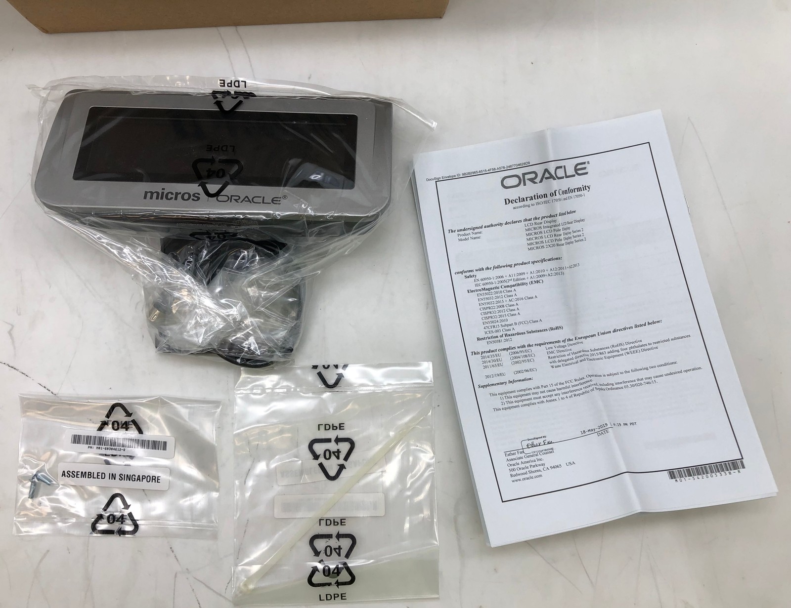 MICROS OEM for ORACLE LCD Rear Display Series 2, ORACLE Part Num. 7321806