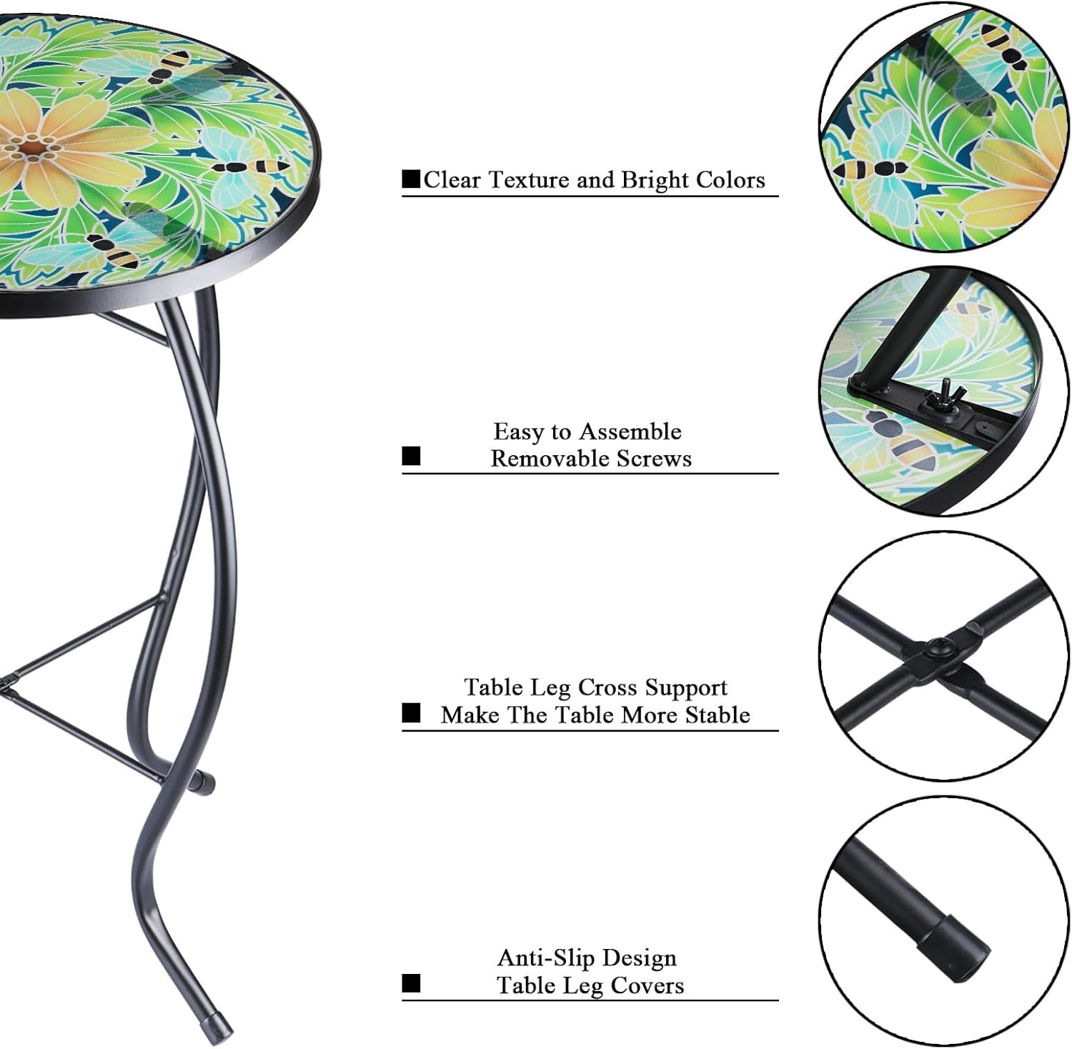 Versatile 14-Inch Round Table for Plants, Drinks, or Indoor Decoration