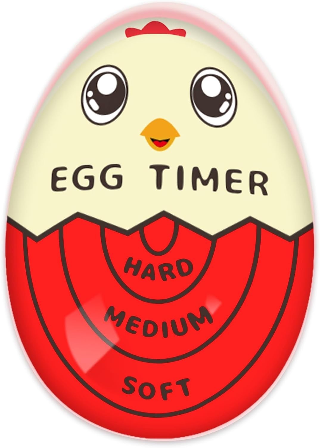Egg Timer for Boiling Eggs that Changes Color When Done, Red