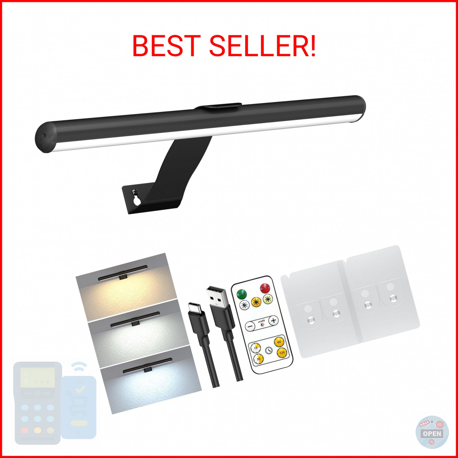 Starxing Picture Light with Remote, Wireless Battery Painting Light with 3 Light