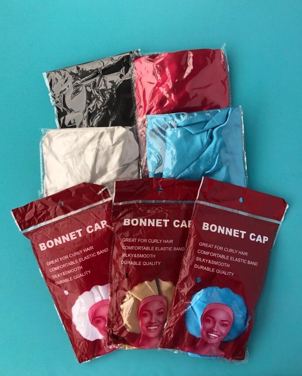 Jumbo Satin Bonnet Sleep Cap for Natural Hairstyles Locs Long Curly Hair Braids