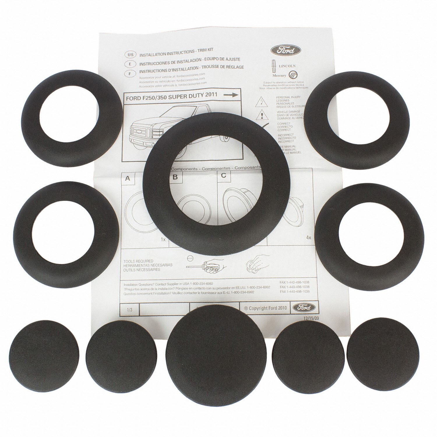 11 thru 24 Super Duty OEM Ford 5th Wheel Hitch Puck Cover Plug Trim Ring Kit