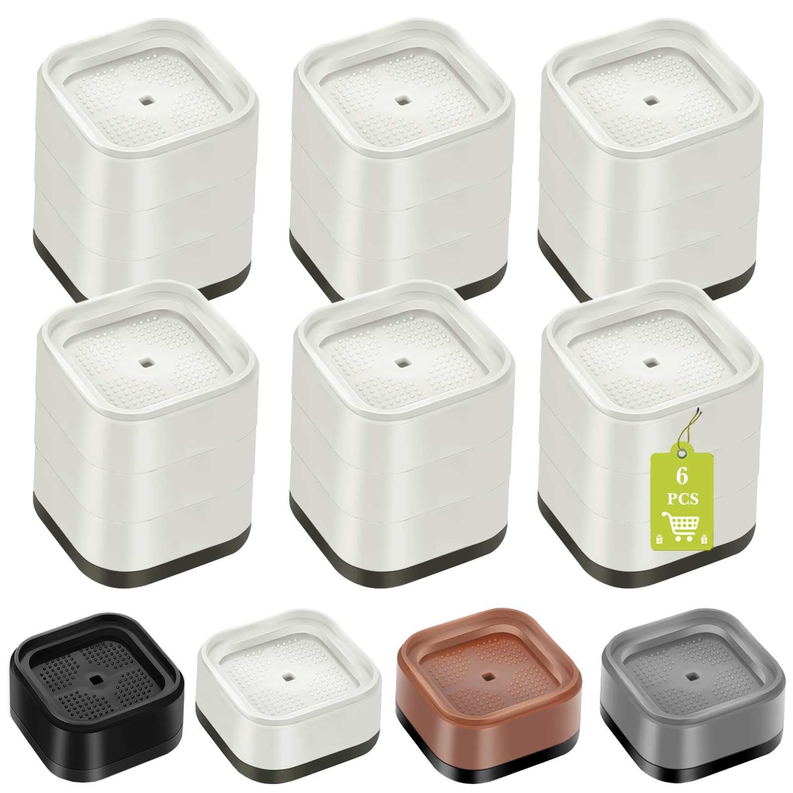 White Adjustable Square Stackable Heavy Duty Bed Furniture Risers 18 Pack