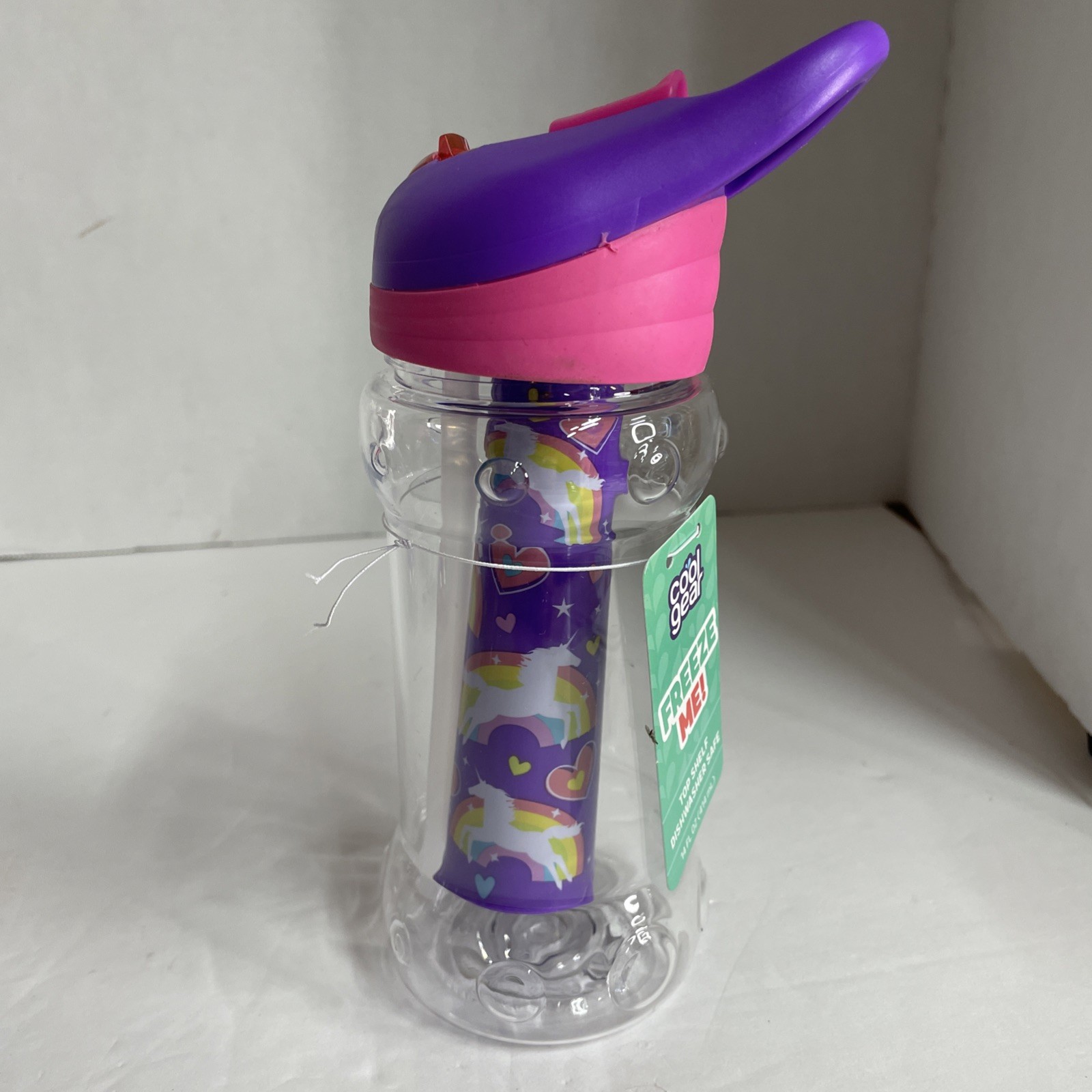Tritan Cool Gear Freeze Me 14 oz.  BPA Free Pink Unicorns Water Bottle - New