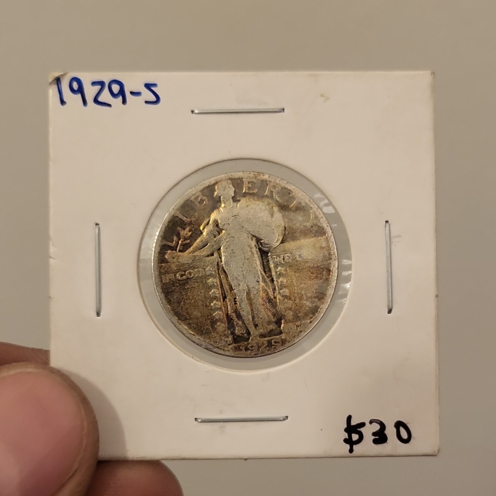 1929-S Standing Liberty Quarter 25C San Francisco US Coin Circulated Uncertified