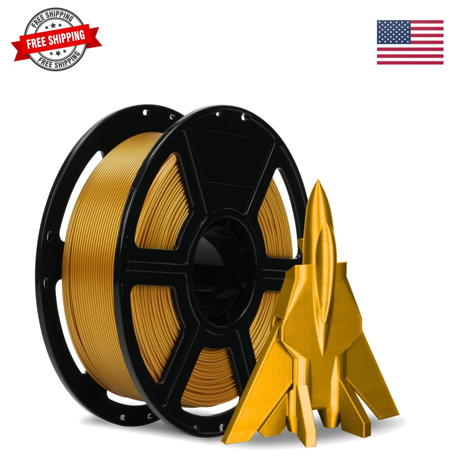 Rapid PETG Filament 1.75mm Metallic Bright Gold, Max 600mm/s High Speed Print...