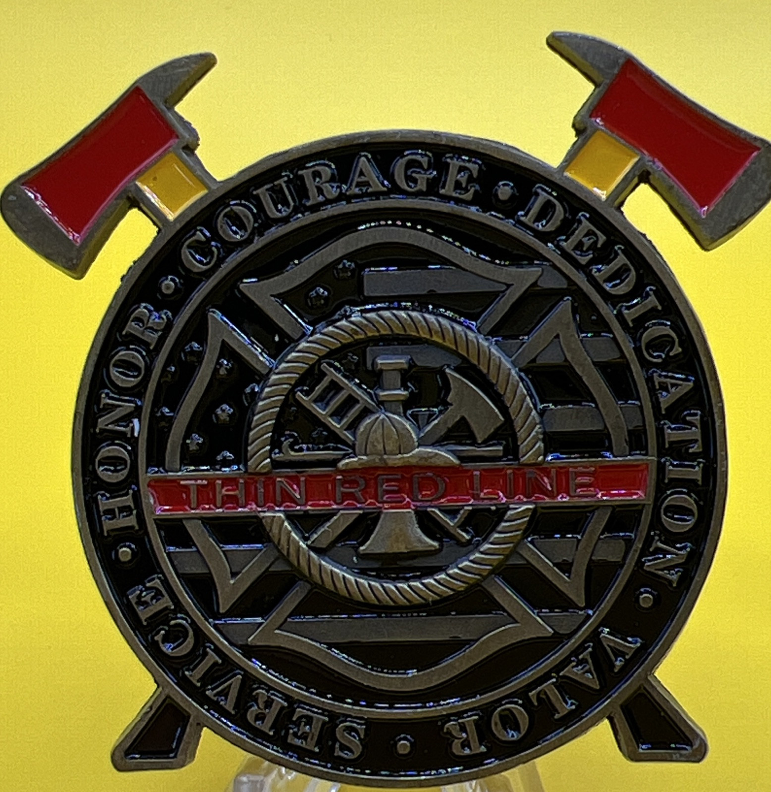 * Fireman Challenge Coin “We Will Always Run In When Your Luck Runs Out”