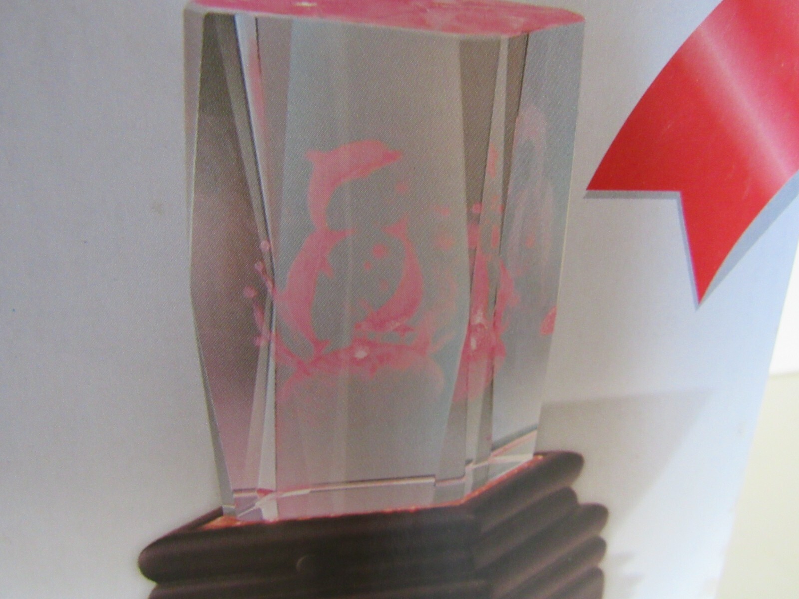 Dolphin glass illuminated 3D laser etched light Classic Treasures