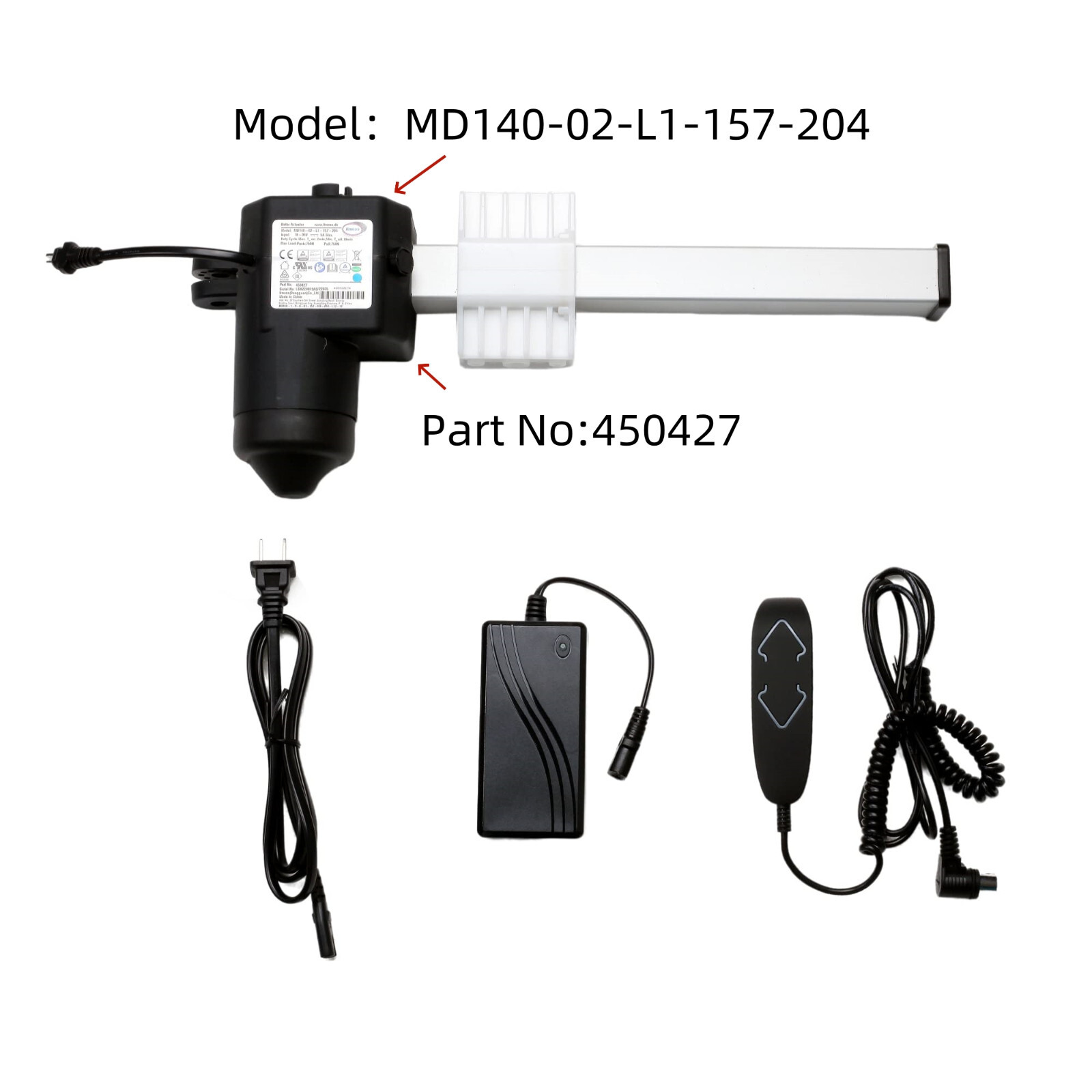 Limoss 450427 Actuator Motor MD140-02-L1-157-204 for Power Recliner Lift Chairs
