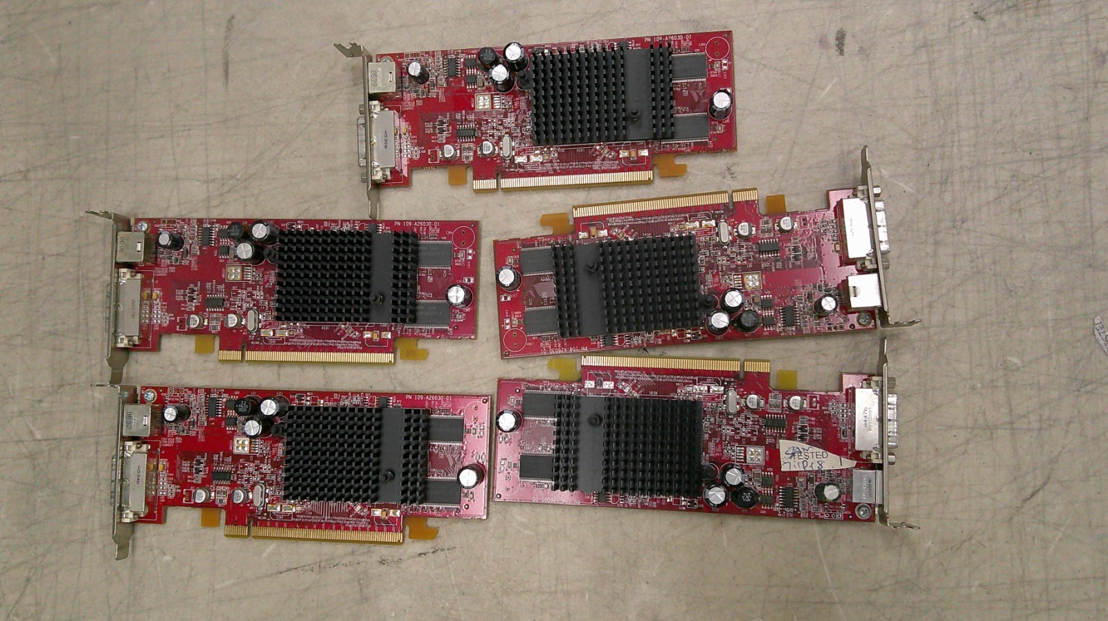 Lot of 5 DELL ATI 0J9133 J9133 109-A26030-01 128MB PCI-E LOW PROFILE VIDEO CARD